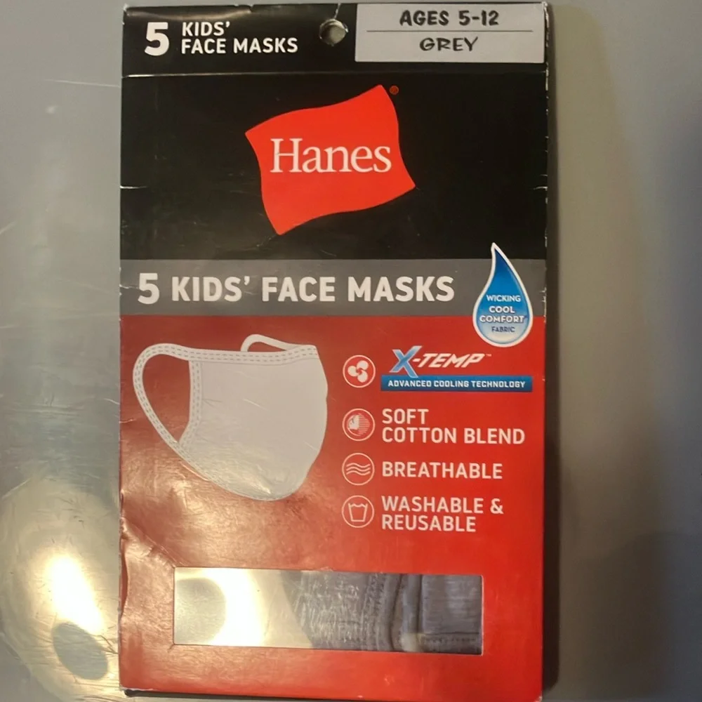 Hanes Kids' Face Masks - Soft Gray